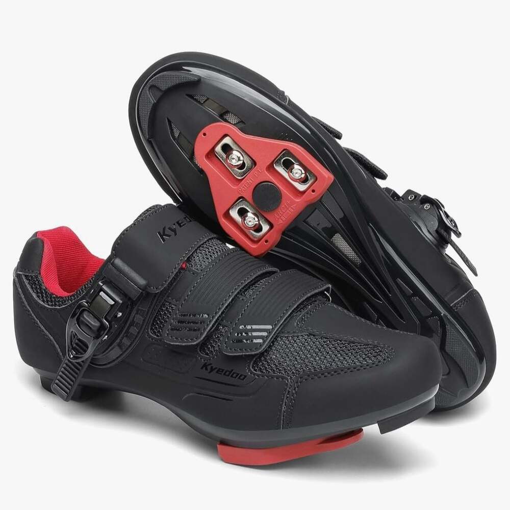 KESCOO Unisex Cycling Shoes Compatible with Peloton,Black/red,5.5,NIB
